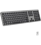 cimetech Wireless Keyboard, 2.4G Advanced Full Size Keyboard with Number Pad, Silent Ergonomic Ke...