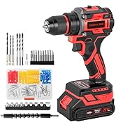 21V Brushless Cordless Drill Set, PowerDrill with Battery and Charger, 575 Inch Pounds Max, 3/8-I...