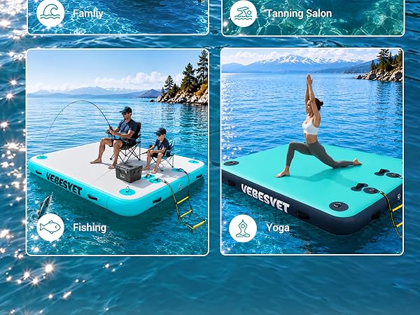 inflatable floating dock platform