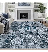 8x10 Area Rugs for Living Room Rug Washable: Abstract Large Rug for Dining Room Bedroom Carpet No...