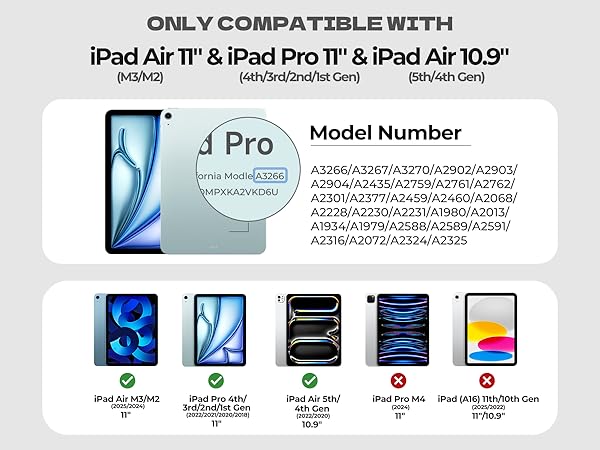 Dexnor Keyboard Case for iPad Air 11 inch/pro 11/air 5th/4th gen