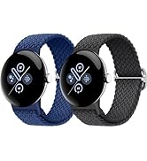 2 Packs Braided Bands Solo Loop Compatible with Google Pixel Watch 2/Pixel Watch, Adjustable Stre...
