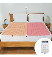 Comfytemp Heated Mattress Pad Queen - Dual Zone Control &amp; Preheat Function, 60" x 80" Bed Warmer ...