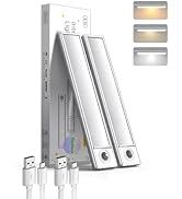 TheDeco 8 inch Under Cabinet Lights, 34-LED 3CCT Dimmable Under Counter Lighting, 2 Pack Stick-On...