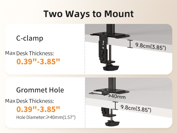 Single Laptop Notebook Desk Mount