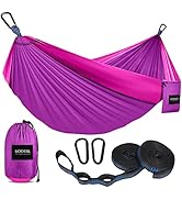 Kootek Camping Hammock, Portable Hammocks with Tree Straps &amp; Attached Carry Bag, Camping Essentia...