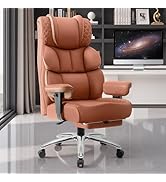 BestGlory Office Desk Chair, Big and Tall Leather Gaming Chair with Footrest, Wide Ergonomic Comf...