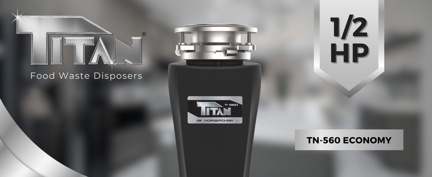 Titan economy garbage disposal kitchen appliance 0.5 horsepower