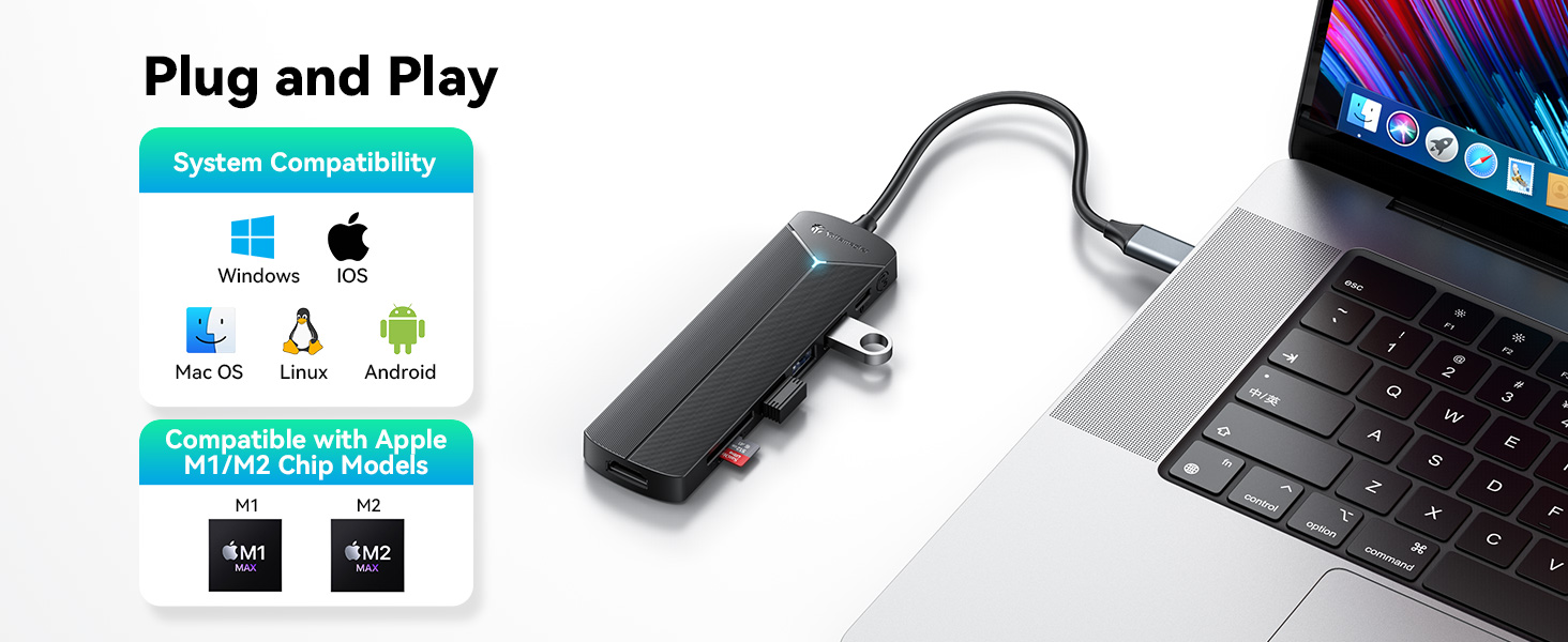 USB-C Hub 7 Ports with SD Card Reader