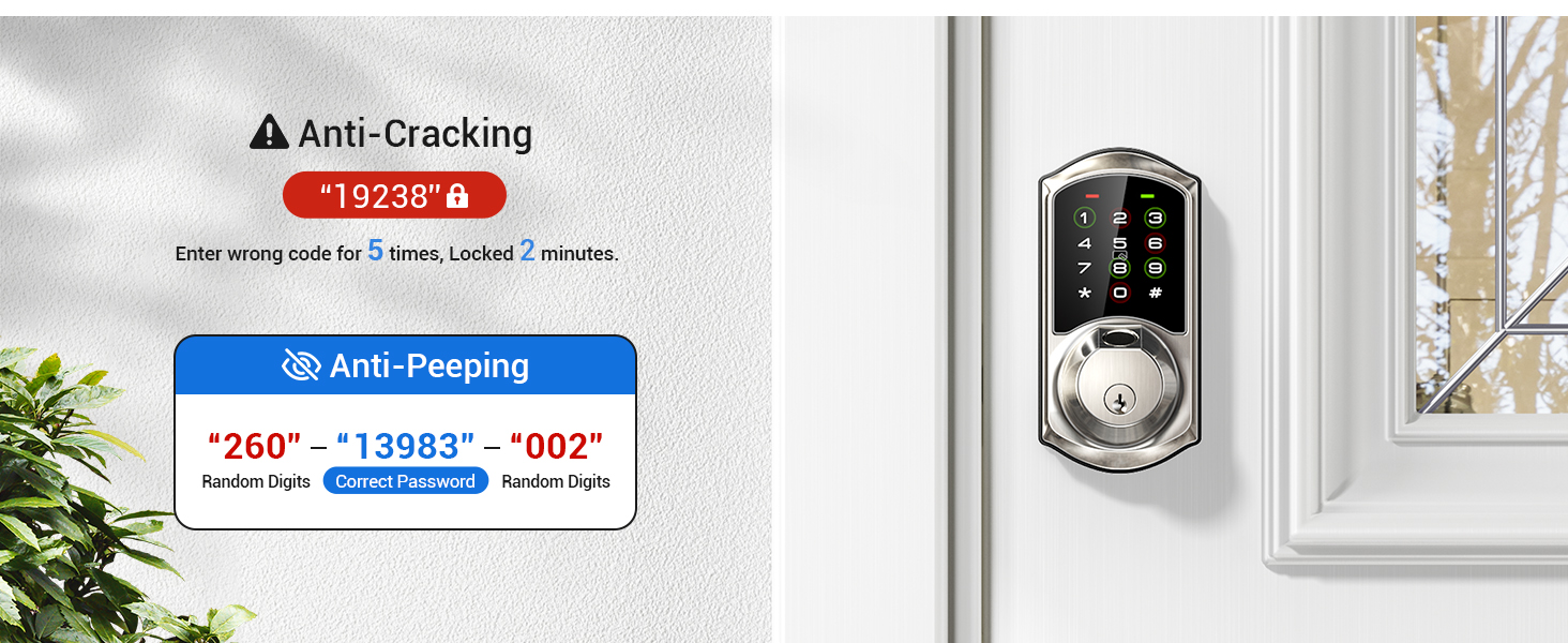 keyless entry door lock deadbolt with handle set