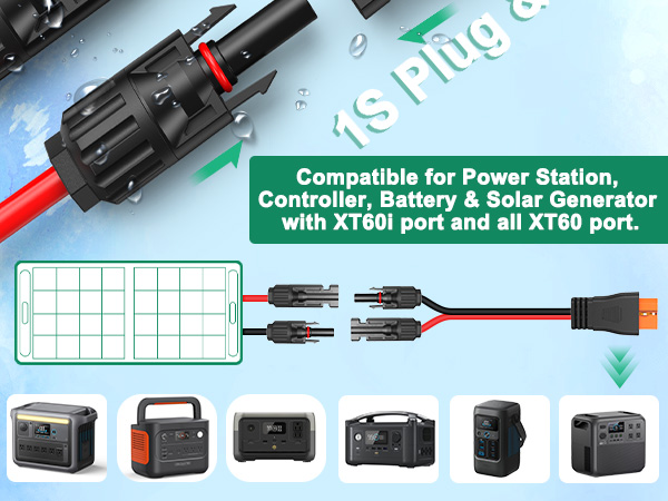xt60i to mc4 cable 10awg