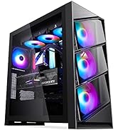 Segotep T3 Black Mid-Tower ATX Gaming PC Case w/ ARGB &amp; PWM Fan, Support Top &amp; Side 360mm Radiato...