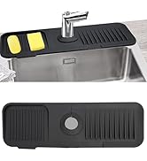 Sink Splash Guard, Silicone Sink Faucet Mat Sink Accessories Faucet Absorbent Mat for Kitchen, Ba...