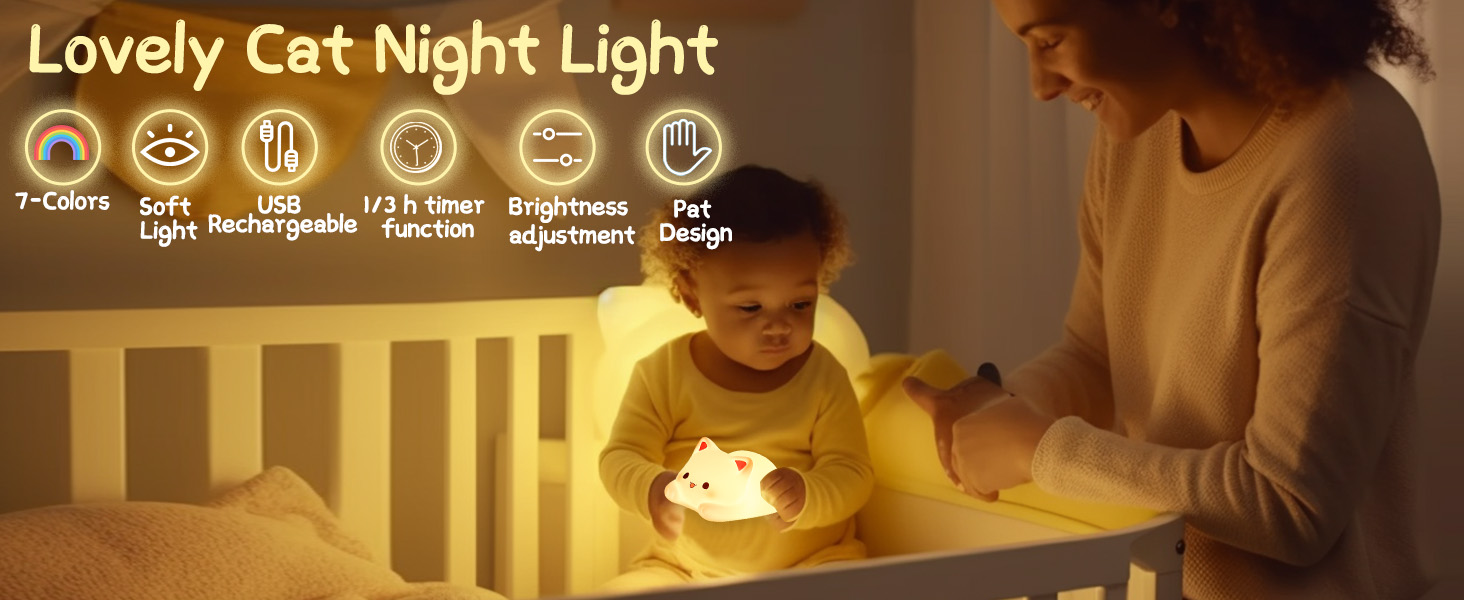 ZKLILI cute cat siliconeNight Light