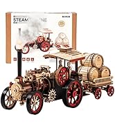 ROKR 3D Puzzle for Adults 469pcs Electric Vintage Car Steam Engine Model Kits, Mechanical Wooden ...