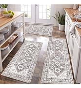 Boho Kitchen Rug Sets 3 Piece with Runner Non Slip Kitchen Rugs and Mats Washable Kitchen Ma...