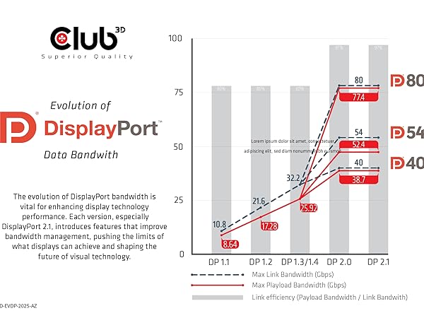 displayport data bandwith