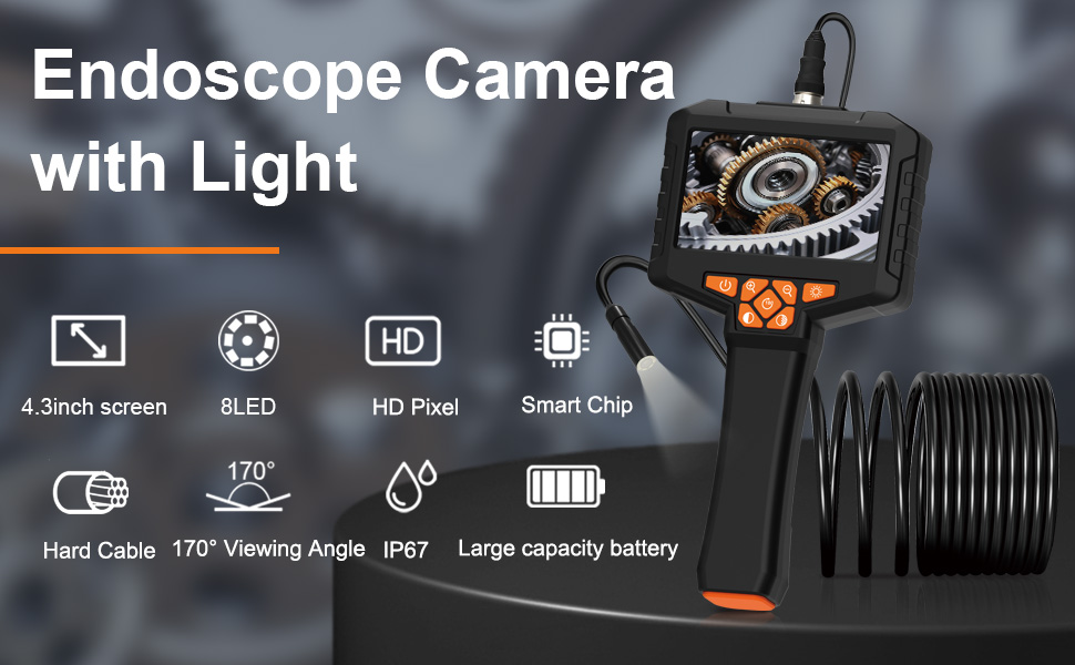 endoscope camera with light