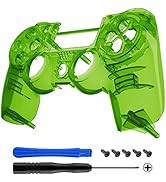 eXtremeRate Transparent Crystal Clear Green Replacement Faceplate Front Housing Shell Compatible ...