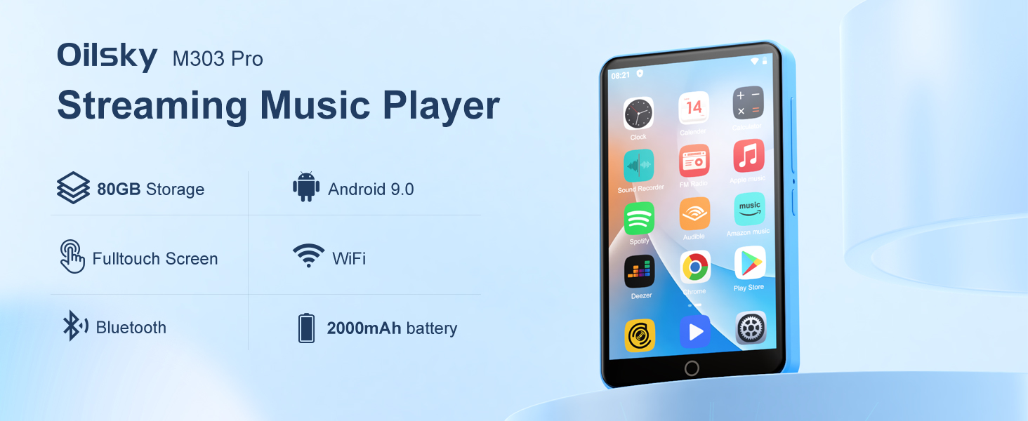 MP3 Player with Bluetooth and WiFi