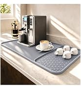 Caketime 2 In 1 Silicone Coffee Bar Mat Accessories for Keurig Coffee Maker with Detachable Dish ...
