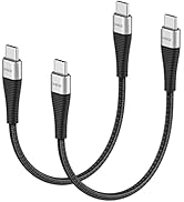USB C to USB C Cable (2Pack 1FT, 100W) Short USB C Charger Cable Fast Charging Cord Braided, Type...