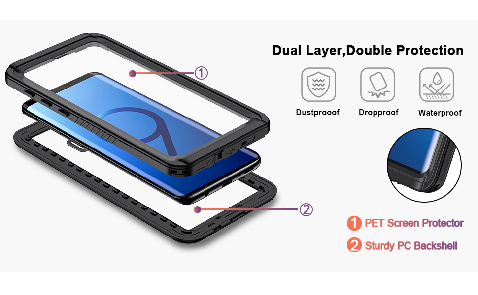 galaxy s9 case with screen protector