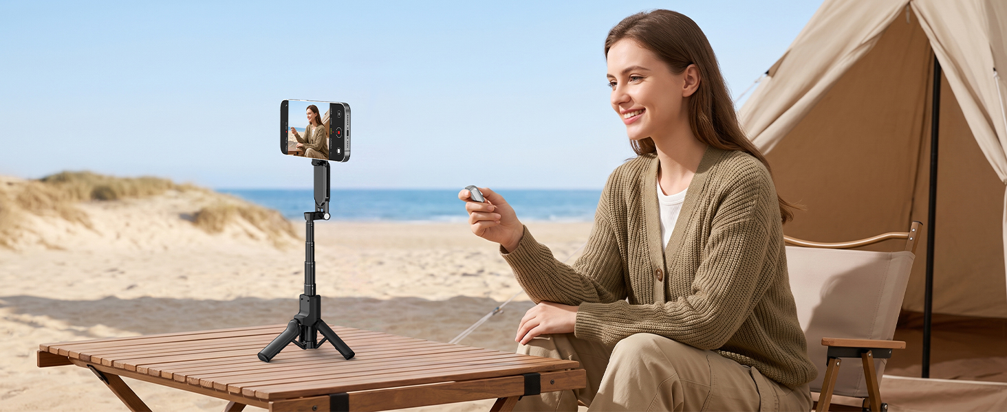 Magnetic Phone Selfie Stick Tripod with Wireless Remote