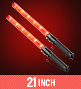 2 Pack Traffic Wand, Led Traffic Control Baton, Safety Light Wands with 2 Flashing Modes,