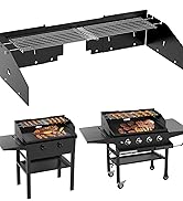 Universal 28-36&amp;#34; griddle wind guard and warming rack set