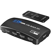 HDMI Switch, NEWCARE HDMI Switcher 5 Port HDMI Switch Box with Remote 5 in 1 Out 4K 60hz HDMI Sel...