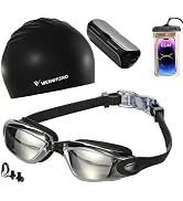 Wenwasno Swim Goggles Combo, Unisex Adult Swimming Goggles