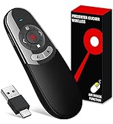 2 in 1 USB Type C Presentation Clicker Air Mouse with Red Light Pointer, Wireless Presenter for P...
