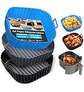 Komzon Silicone Air Fryer Liners Reusable 3 PCS, Airfryer Liners, Silicone Air Fryer Basket Liner...