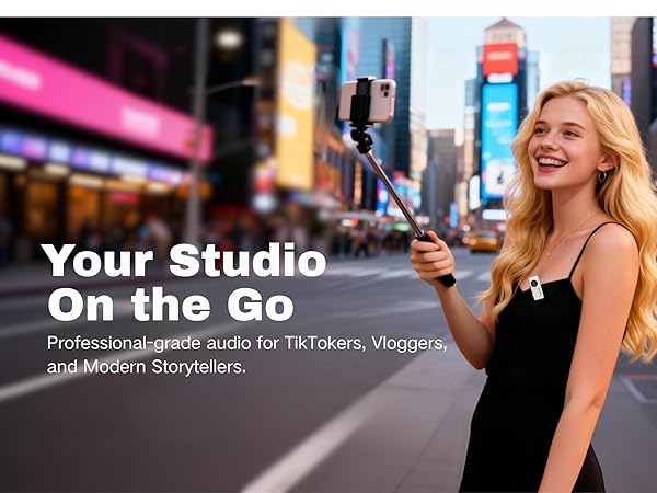 Wireless lapel mic for vlogging, best external phone microphone for video recording 2026