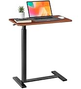 Mobile Standing Desk, Adjustable Height Desk with Hidden Casters, Portable Laptop Computer Table ...