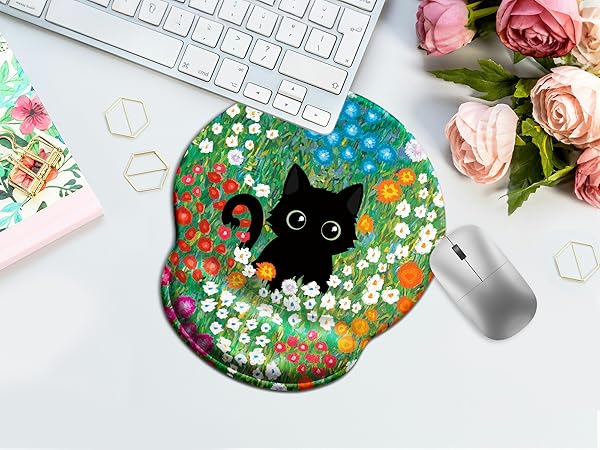 Cute Mouse Pad with Wrist Rest Coworker Gifts for Women Office Gifts