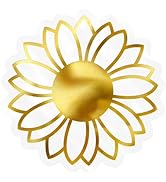 joycraft 420Pcs Sunflower Stickers, 1.4 inches Gold Foil Sunflower Stickers, Clear Self-Adhesive ...
