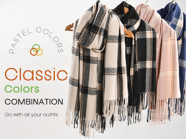 colorful cashmere feel scarf match any style