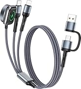 2Pack 4FT Travel Essentials for Apple Watch Charger 3 in 2 iPhone Watch Charger USB C Multi Charg...
