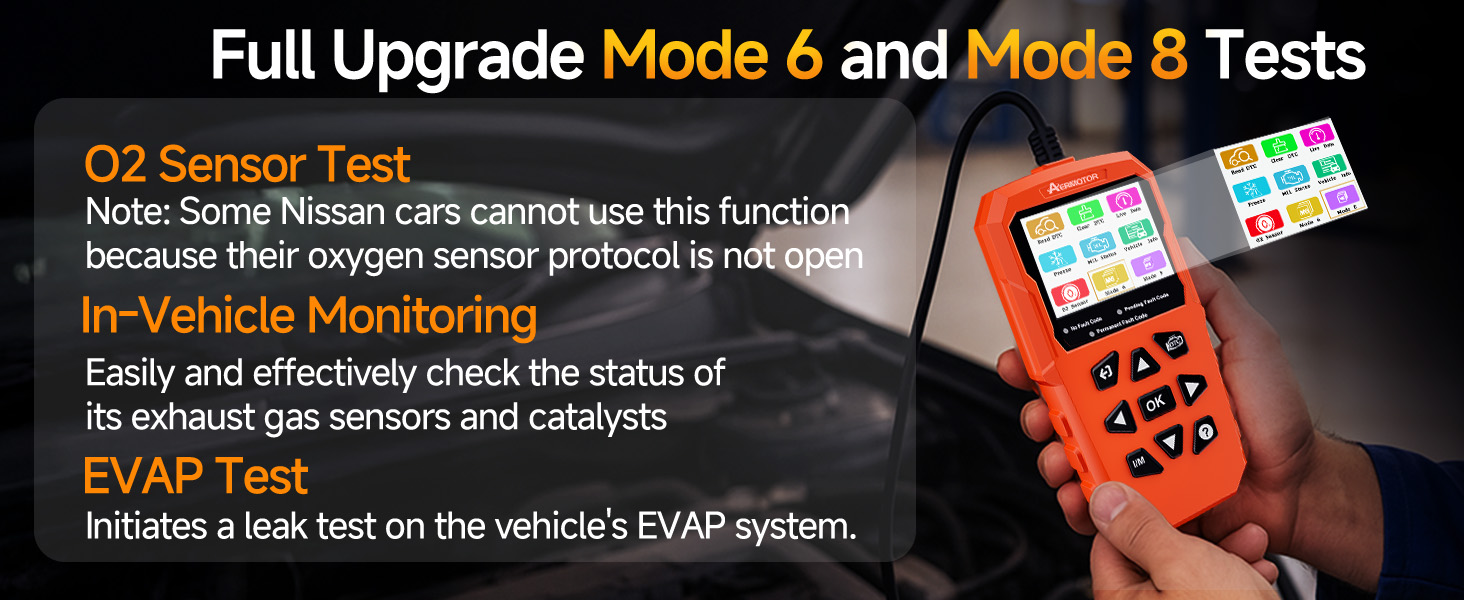 Obd2 Scanner with Mode 6 and Mode 8