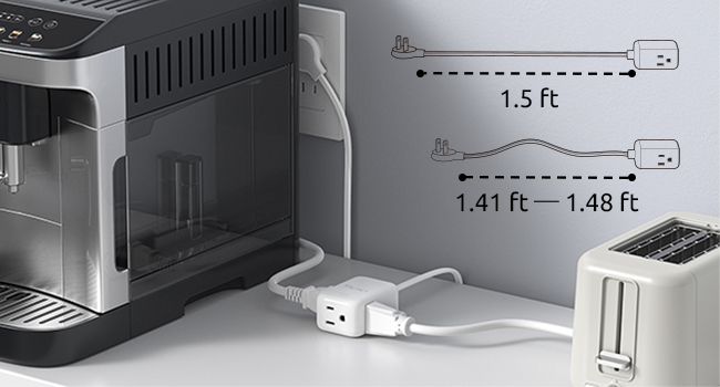 Short Flat Extension Cord
