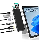 Surface Pro 9 Docking Station with 4K HDMI, USB-C Thunderbolt 4 (8K@30Hz Video+40G Data+100W PD),...