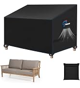 SIRUITON 2-Seat Garden Patio Sofa/Loveseat/Bench Cover 51" W x 27" D x 35" H,Heavy Duty 420D Oxfo...