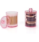 DAPOWER 2 Pack Qtip Holder Vanity Storage Canister for Cotton Ball Cotton Swab Pads Floss, 10-Oun...
