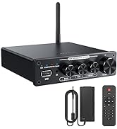 PROZOR 192kHz/24bit Digital Stereo Audio Amplifier, Hi-Fi Bluetooth Amplifier DAC 2 Channel Home ...