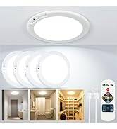 Rodalims Rechargeable Ceiling Light No Wiring - Battery Operated Led Lights for Bedroom with Remo...
