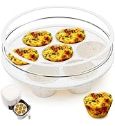 Vinino Silicone Air Fryer Muffin Pan with Reinforced Frame, Egg Bite Mold | 7 Cup Air Fryer Acces...