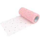 Mesh Ribbon Glitter Tulle Rolls with Foil Stars DIY Craft Web Ribbon for Gift Wrapping Home Weddi...