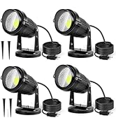 LemonBest Landscape Lights - 5W 110V Outdoor Spotlight - Waterproof IP65-3000K Cool White LED Lan...